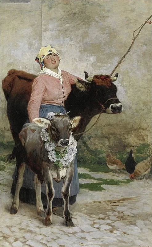 Pietro - Fanciulla con mucca e vitello